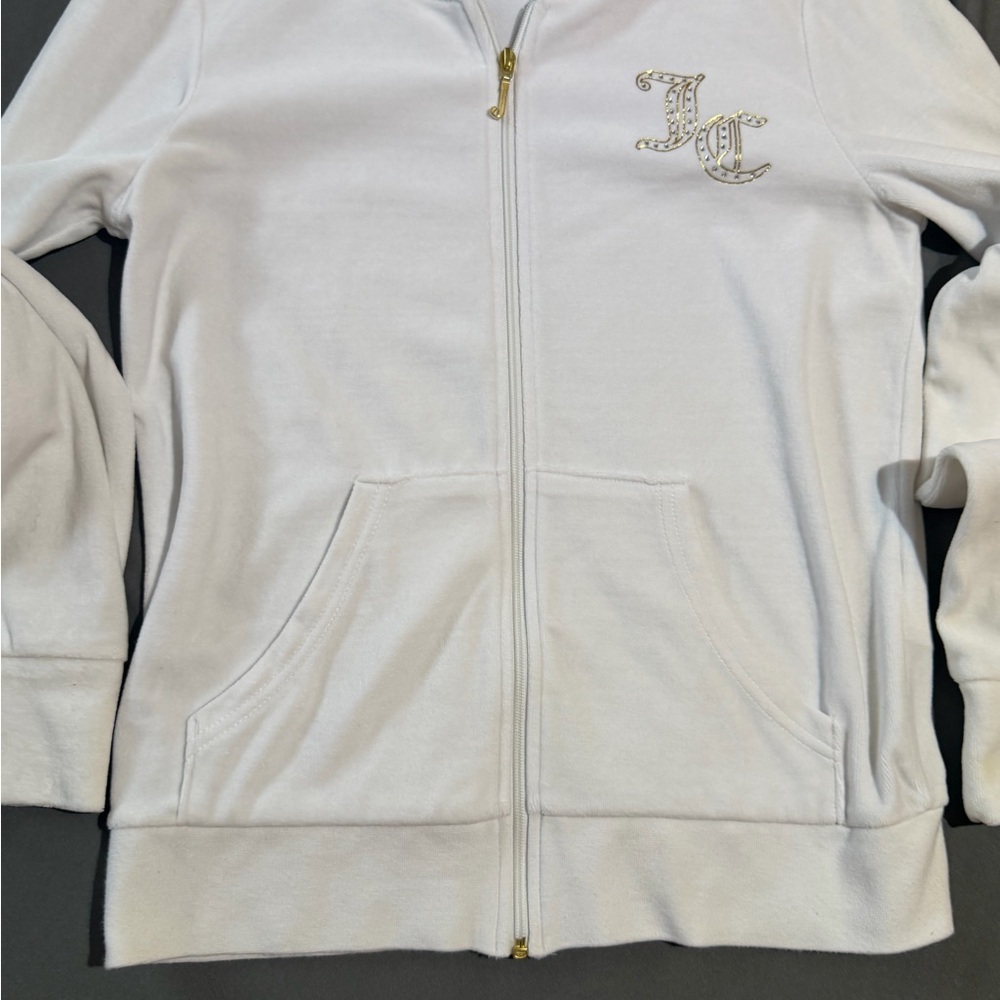 Juicy Couture White Hoodie with Gold Accents - Picture 2 of 6